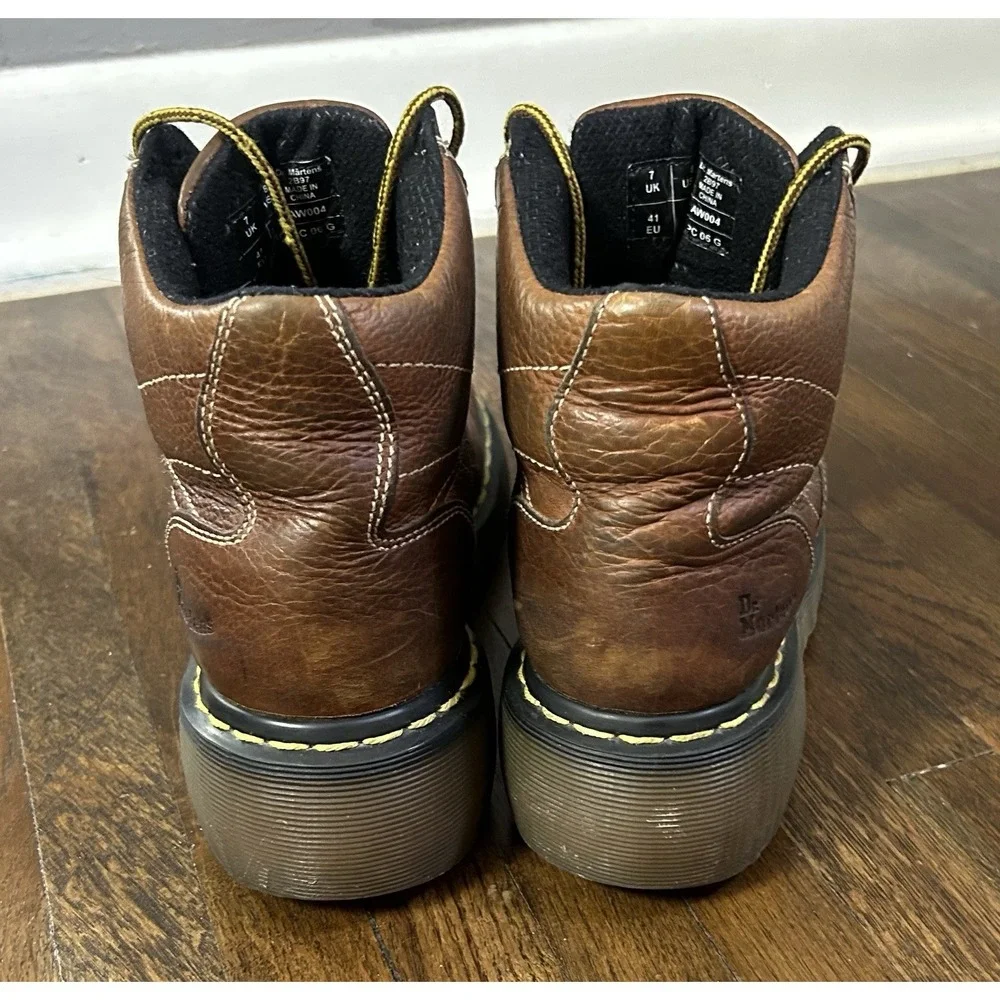Men's Doc‎ Dr. Martins Y2K Vintage Brown Lace Up Chunky Platform Boots Size 8